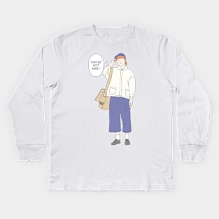 Minimal line arts Teenager hipster girls delivery Mail Kids Long Sleeve T-Shirt